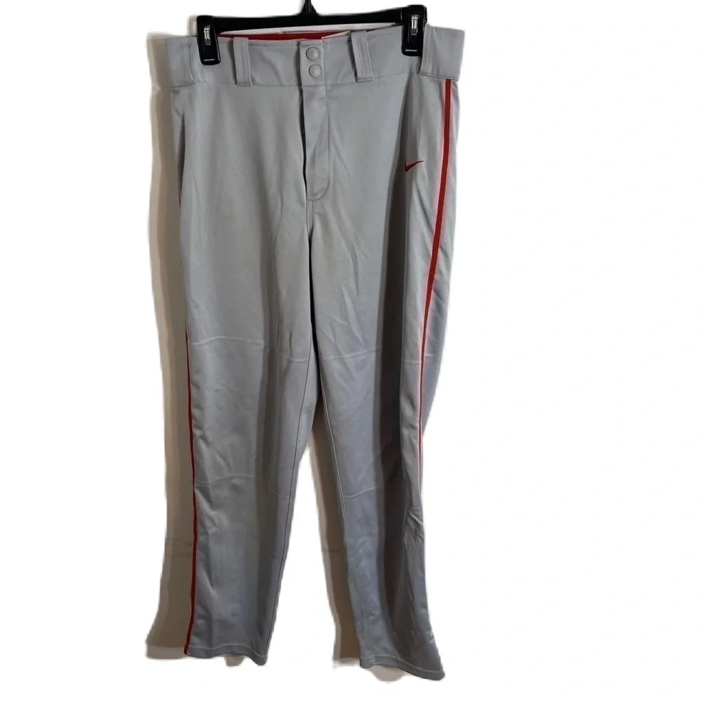 Nike Baseball Pants Small Gray Red Stripe Men’s